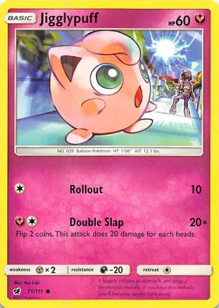 Jigglypuff 071/111  - Reverse Holofoil SM  Crimson Invasion - Common