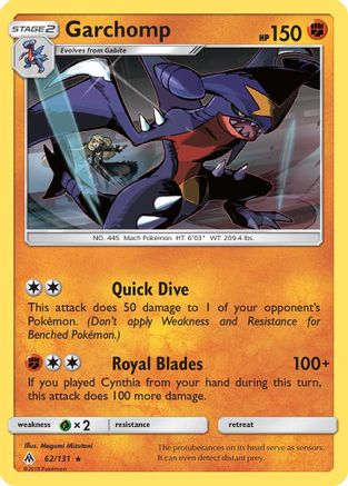 Garchomp 062/131  - Holofoil SM  Forbidden Light - Holo Rare