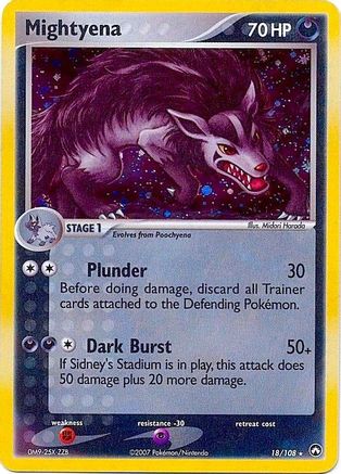 Mightyena 018/108  - Holofoil Deck Exclusives - Holo Rare