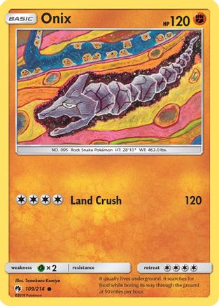 Onix 109/214  - Reverse Holofoil SM  Lost Thunder - Common