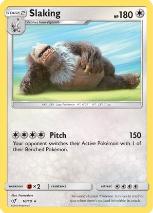 Slaking 018/18  - Holofoil Detective Pikachu - Rare