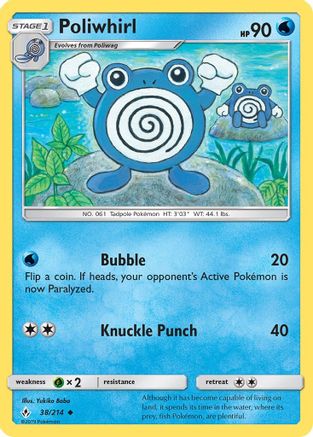 Poliwhirl 038  SM  Unbroken Bonds - Uncommon