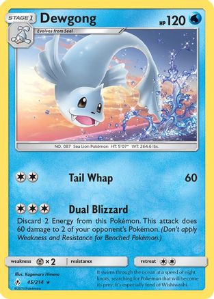 Dewgong  - Reverse Holofoil SM  Unbroken Bonds - Rare