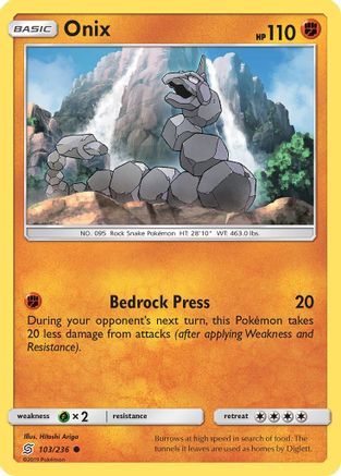 Onix 103/236  - Reverse Holofoil SM  Unified Minds - Common
