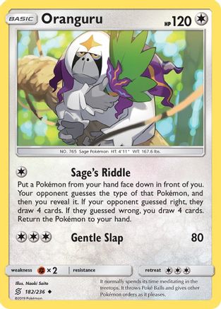 Oranguru 182  - Reverse Holofoil SM  Unified Minds - Uncommon