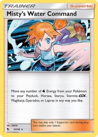 Misty's Water Command 063/68  - Holofoil Hidden Fates - Holo Rare