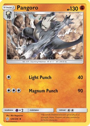 Pangoro 120  - Reverse Holofoil SM  Cosmic Eclipse - Uncommon