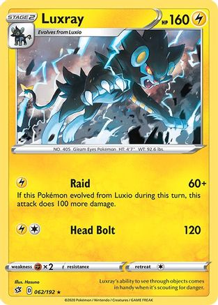 Luxray 062/192  - Holofoil SWSH02 Rebel Clash - Holo Rare