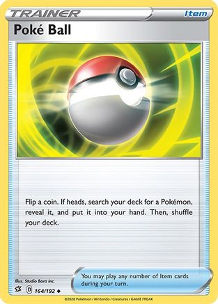 Poke Ball 164/192  - Reverse Holofoil SWSH02 Rebel Clash - Uncommon