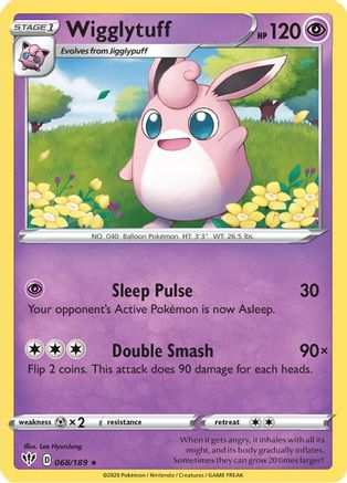 Wigglytuff 068/189  - Reverse Holofoil SWSH03 Darkness Ablaze - Rare
