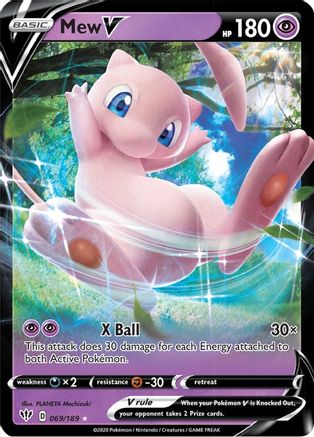 Mew V 069/189  - Holofoil SWSH03 Darkness Ablaze - Ultra Rare
