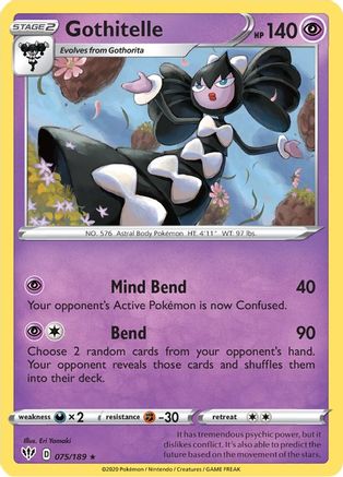 Gothitelle 075/189  - Reverse Holofoil SWSH03 Darkness Ablaze - Rare