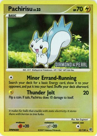 Pachirisu 035/130  - Reverse Holofoil Burger King Promos - Promo