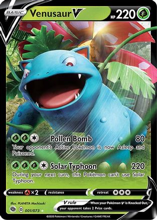 Venusaur V 001/73  - Holofoil Champions Path - Ultra Rare