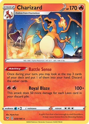 Charizard 025/185  - Reverse Holofoil SWSH04 Vivid Voltage - Rare