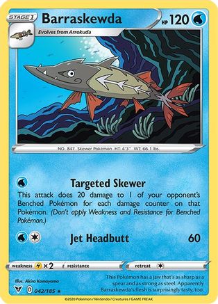 Barraskewda 042/185  - Reverse Holofoil SWSH04 Vivid Voltage - Rare