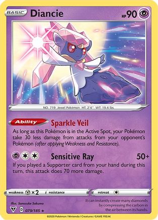 Diancie 079/185  - Reverse Holofoil SWSH04 Vivid Voltage - Holo Rare