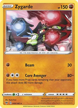 Zygarde 093/185  - Holofoil SWSH04 Vivid Voltage - Holo Rare