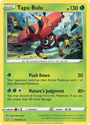 Tapu Bulu 016/163  - Holofoil SWSH05 Battle Styles - Holo Rare