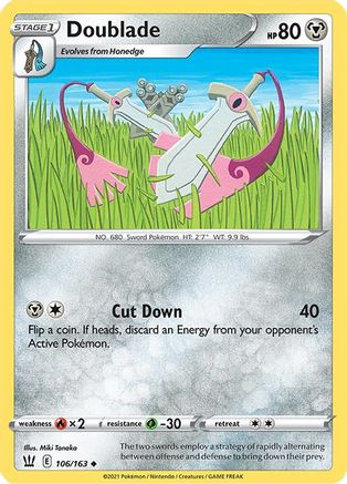 Doublade 106/163  - Reverse Holofoil SWSH05 Battle Styles - Uncommon