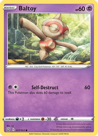 Baltoy 057/163  - Reverse Holofoil SWSH05 Battle Styles - Common
