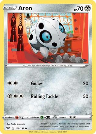 Aron 109/198  - Reverse Holofoil SWSH06 Chilling Reign - Common