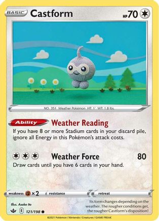 Castform 121/198  - Reverse Holofoil SWSH06 Chilling Reign - Common