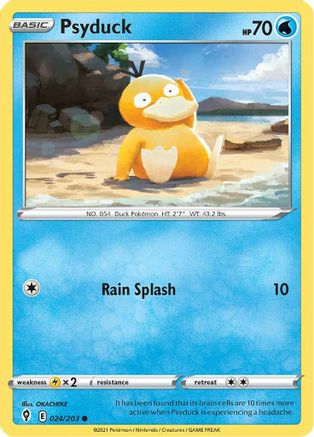 Psyduck 024/203  - Reverse Holofoil SWSH07 Evolving Skies - Common