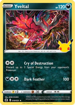 Yveltal 019/025  - Holofoil Celebrations - Holo Rare
