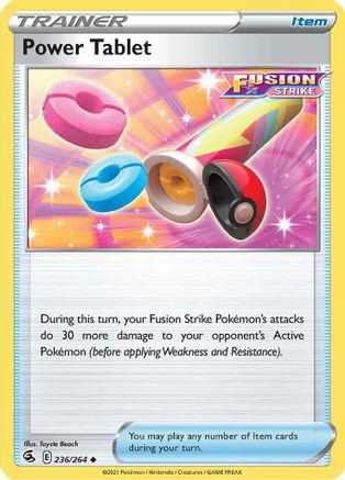 Power Tablet 236/264  - Reverse Holofoil SWSH08 Fusion Strike - Uncommon
