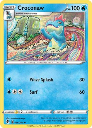 Croconaw 056/264  - Reverse Holofoil SWSH08 Fusion Strike - Uncommon