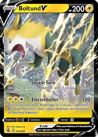 Boltund V 103/264  - Holofoil SWSH08 Fusion Strike - Ultra Rare