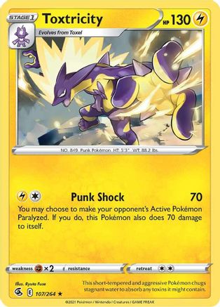 Toxtricity (107) 107/264  - Holofoil SWSH08 Fusion Strike - Holo Rare