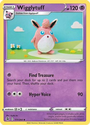 Wigglytuff 111/264  - Reverse Holofoil SWSH08 Fusion Strike - Uncommon