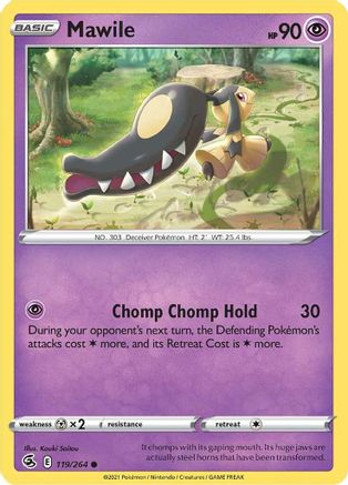 Mawile 119/264  - Reverse Holofoil SWSH08 Fusion Strike - Common