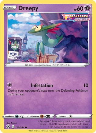 Dreepy 128/264  - Reverse Holofoil SWSH08 Fusion Strike - Common