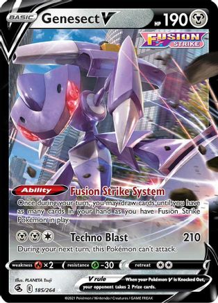 Genesect V 185/264  - Holofoil SWSH08 Fusion Strike - Ultra Rare
