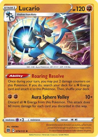 Lucario 079/172  - Holofoil SWSH09 Brilliant Stars - Holo Rare