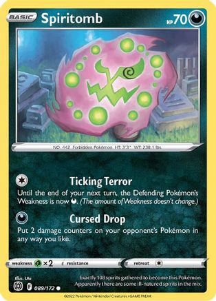 Spiritomb 089/172  - Reverse Holofoil SWSH09 Brilliant Stars - Common