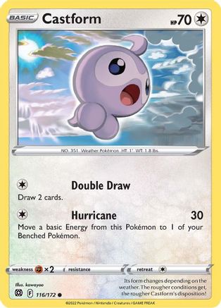 Castform 116/172  - Reverse Holofoil SWSH09 Brilliant Stars - Common