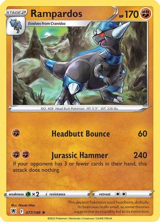 Rampardos 077/189  - Reverse Holofoil SWSH10 Astral Radiance - Holo Rare