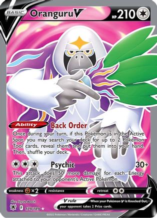 Oranguru V (Full Art) 179/189  - Holofoil SWSH10 Astral Radiance - Ultra Rare