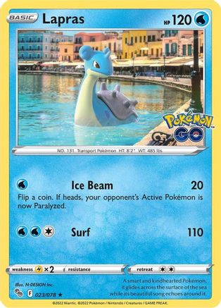 Lapras 023/078  - Holofoil Pokemon GO - Holo Rare