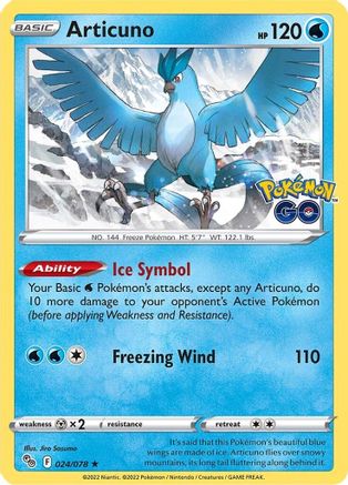 Articuno 024/078  - Holofoil Pokemon GO - Holo Rare