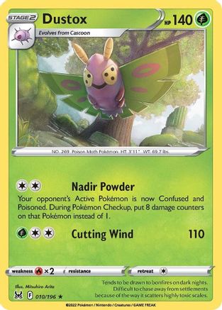 Dustox 010/196  - Reverse Holofoil SWSH11 Lost Origin - Rare