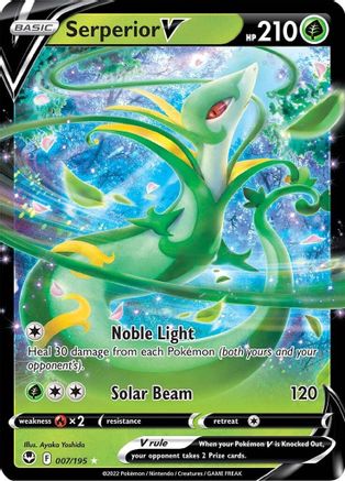 Serperior V 007/195  - Holofoil SWSH12 Silver Tempest - Ultra Rare