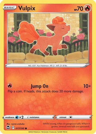 Vulpix 017  - Reverse Holofoil SWSH12 Silver Tempest - Common