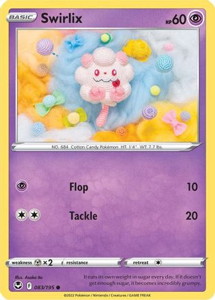 Swirlix 083/195  - Reverse Holofoil SWSH12 Silver Tempest - Common