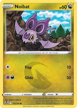 Noibat 132/195  - Reverse Holofoil SWSH12 Silver Tempest - Common