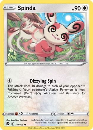 Spinda 141/195  - Reverse Holofoil SWSH12 Silver Tempest - Common